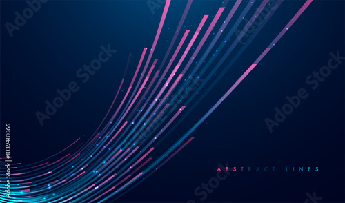 Abstract lines on dark background. Magic light effects. Graphic concept for your design.