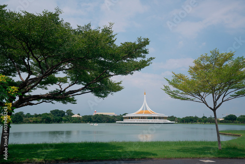 Beautiful architecture in Rama IX Park