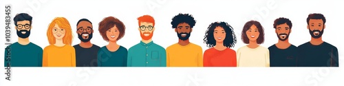 Obraz na płótnie Happy multiethnic men and women standing together, Generative AI w salonie