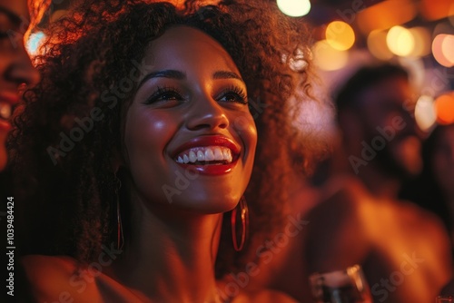 Multi-ethnic group of friends having fun at the party, Generative AI