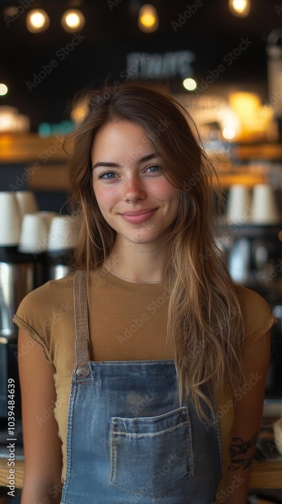 Confident female barista, Generative AI
