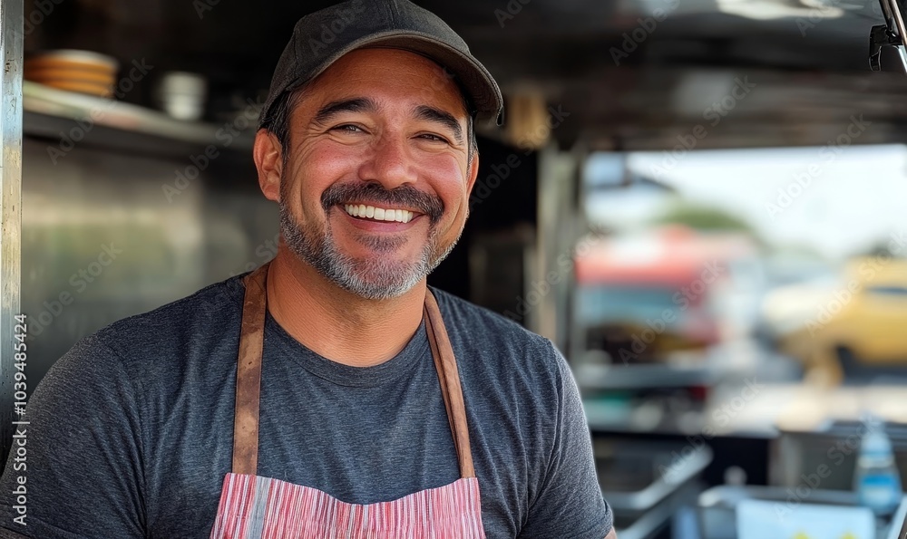 Proud food truck owner, Generative AI