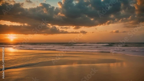 Wallpaper Mural A close examination of the sandy beach along the coastline. The panoramic view of the beach is breathtaking. It inspires visions of a tropical seascape stretching towards the horizon. The sky, painted Torontodigital.ca