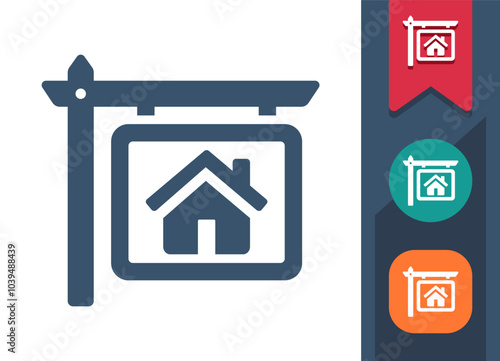 Real Estate Sign, House, For Sale, For Rent Icon