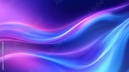 Glowing Waves in Blue and Purple Background