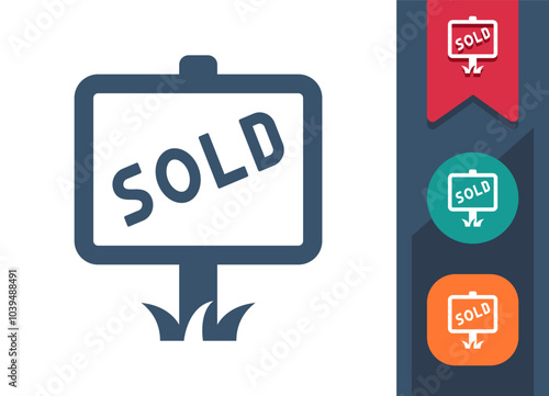 Real Estate Sign, Sold Icon