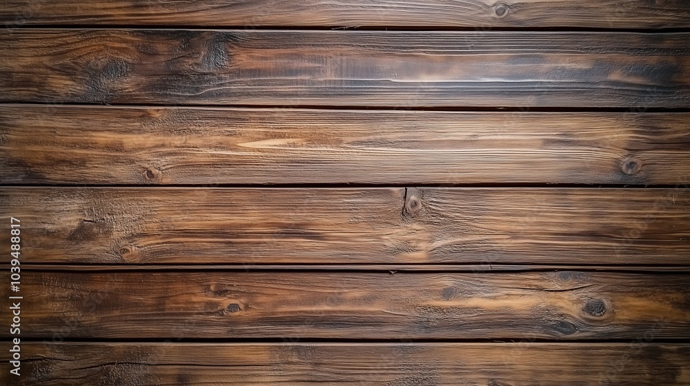 Obraz premium Wooden background with dark brown wood planks