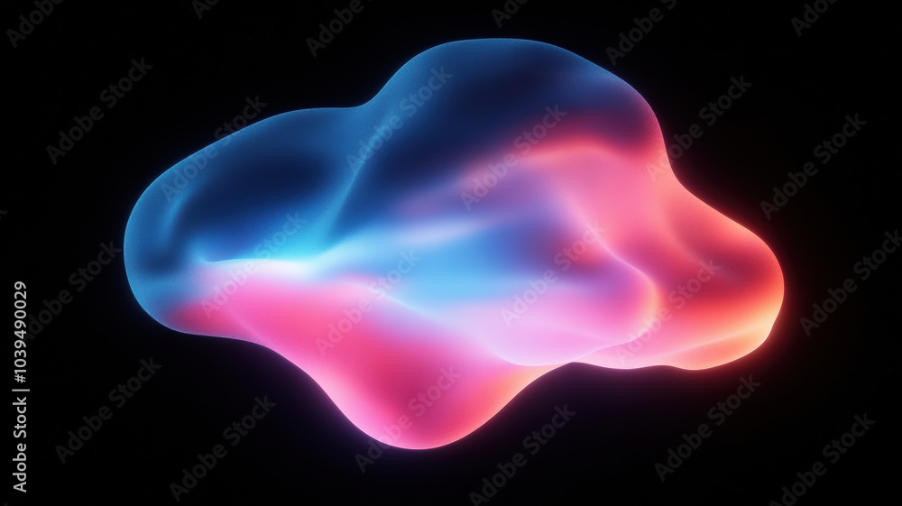 Abstract Art with Bright Curved Forms Abstract Art with Bright Curved Forms