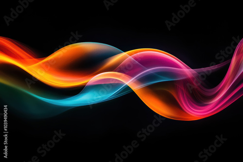 Colorful Minimalism on Black Background