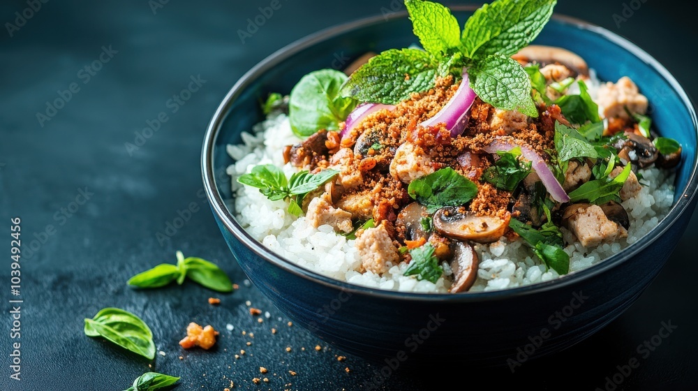Vegan Larb Bowl with Tofu and Mushrooms Vegan Larb Bowl with Tofu and Mushrooms