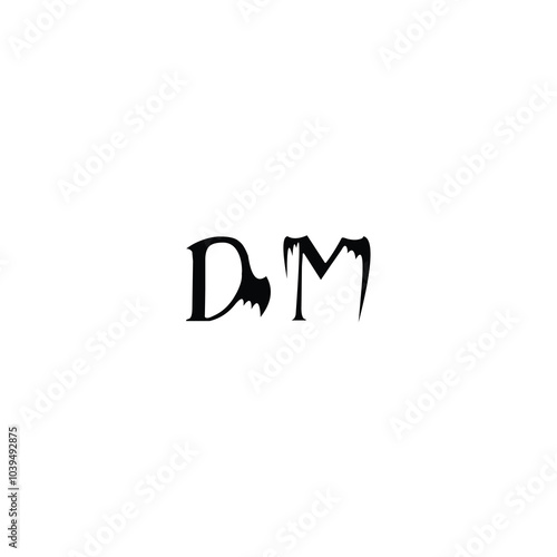 DM monogram logo design letter text name symbol monochrome logotype alphabet character simple logo