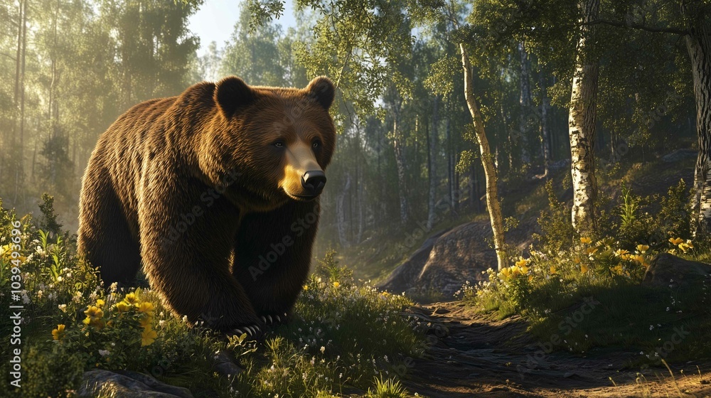 Big brown bear in a forest
Big brown bear in a forest