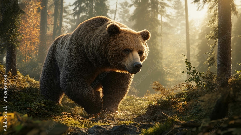 Big brown bear in a forest
Big brown bear in a forest