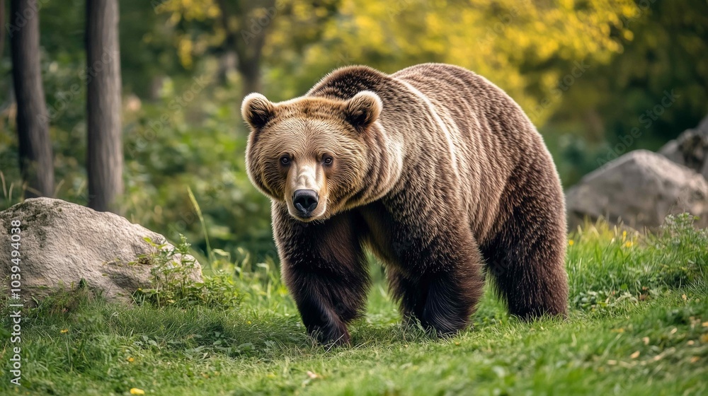 Big brown bear in a forest
Big brown bear in a forest