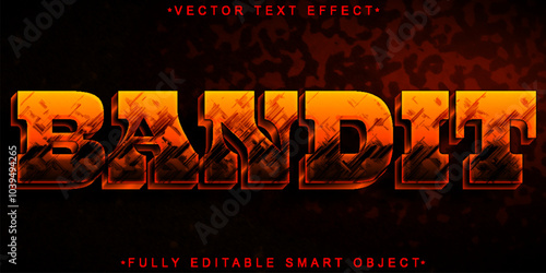 Bandit  Vector Fully Editable Smart Object Text Effect