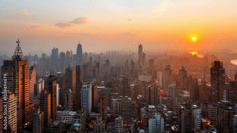 sprawling city filled with skyscrapers and urban landscapes at sunset, showcasing vibrant skyline bathed in warm hues. scene evokes sense of wonder and tranquility sprawling city filled with skyscrapers and urban landscapes at sunset, showcasing vibrant skyline bathed in warm hues. scene evokes sense of wonder and tranquility