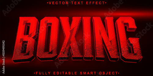 Red Shiny Boxing Fighter Vector Fully Editable Smart Object Text Effect