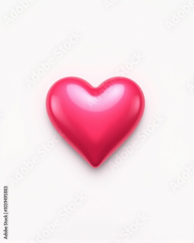 Wallpaper Mural glossy red heart on white background Torontodigital.ca