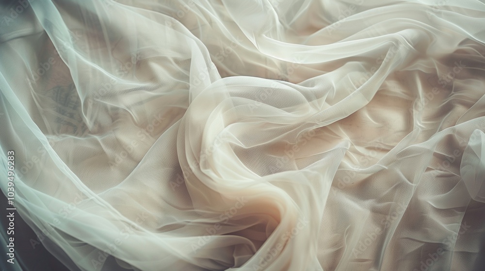 An isolated, silky veil gently flowing on a subtle, textured background. An isolated, silky veil gently flowing on a subtle, textured background.