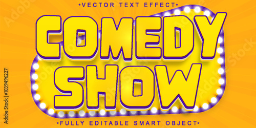 Cartoon Comedy Show Vector Fully Editable Smart Object Text Effect
