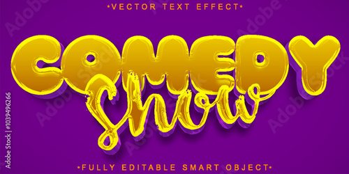 Cartoon Comedy Show Vector Fully Editable Smart Object Text Effect