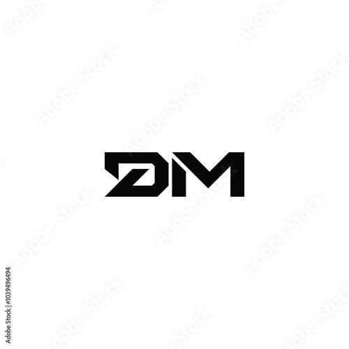 DM monogram logo design letter text name symbol monochrome logotype alphabet character simple logo