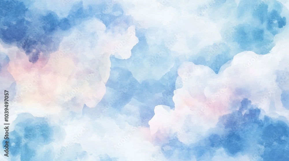 Abstract watercolor background with blue, white, and pink hues, perfect for designs and presentations. Abstract watercolor background with blue, white, and pink hues, perfect for designs and presentations.