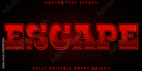 Cartoon Escape Vector Fully Editable Smart Object Text Effect