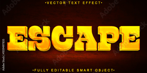 Cartoon Escape Vector Fully Editable Smart Object Text Effect