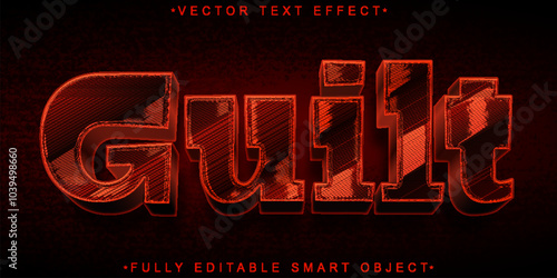 Guilt Red Killer Vector Fully Editable Smart Object Text Effect
