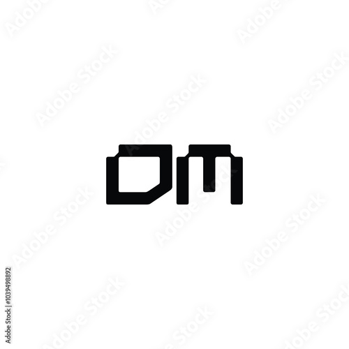 DM monogram logo design letter text name symbol monochrome logotype alphabet character simple logo