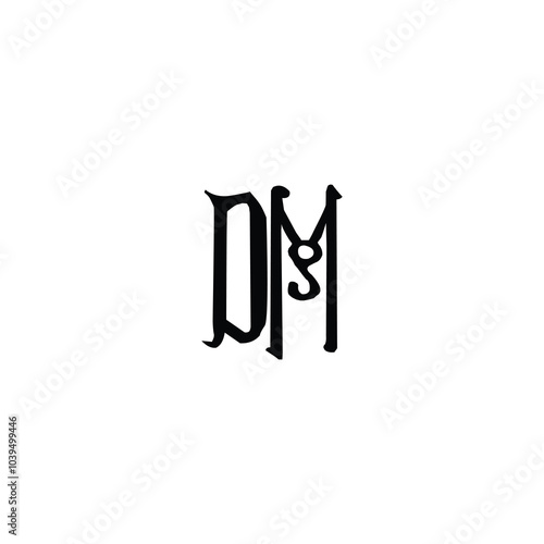 DM monogram logo design letter text name symbol monochrome logotype alphabet character simple logo