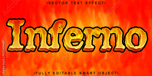 Fire Inferno Vector Fully Editable Smart Object Text Effect