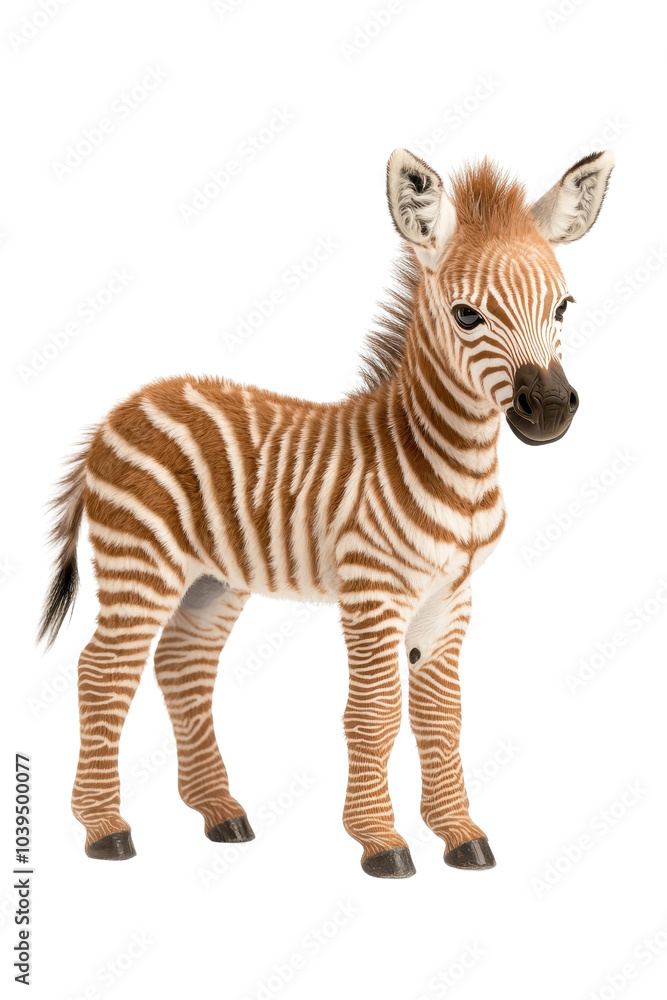 A cute baby zebra, isolate on white background, radiating innocence and charm. cutout png A cute baby zebra, isolate on white background, radiating innocence and charm. cutout png
