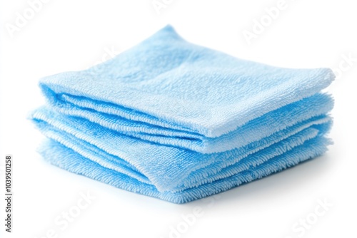 Stack of Blue Microfiber Cleaning Cloths