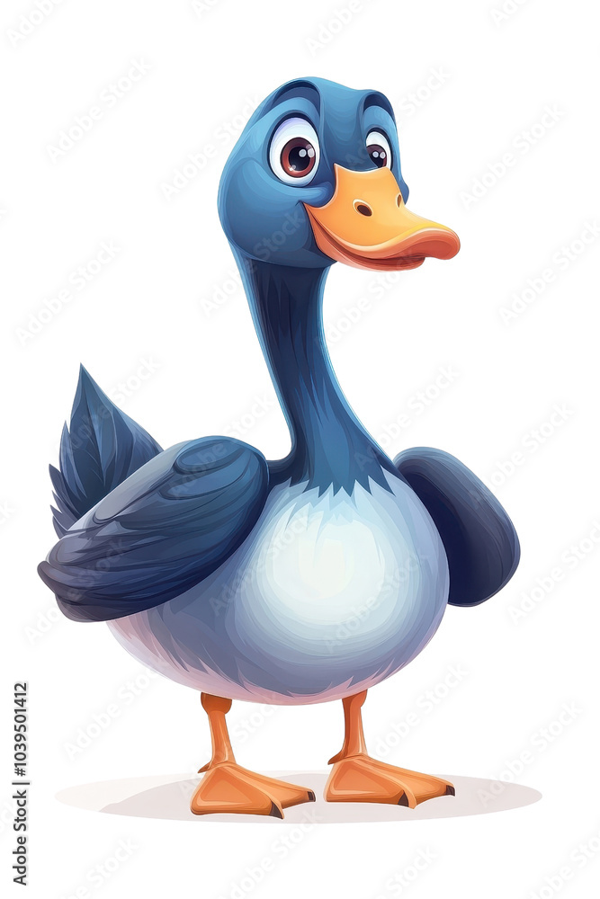 A flat style illustrated goose, isolate on white background, with simple shapes and clean lines. cutout png A flat style illustrated goose, isolate on white background, with simple shapes and clean lines. cutout png