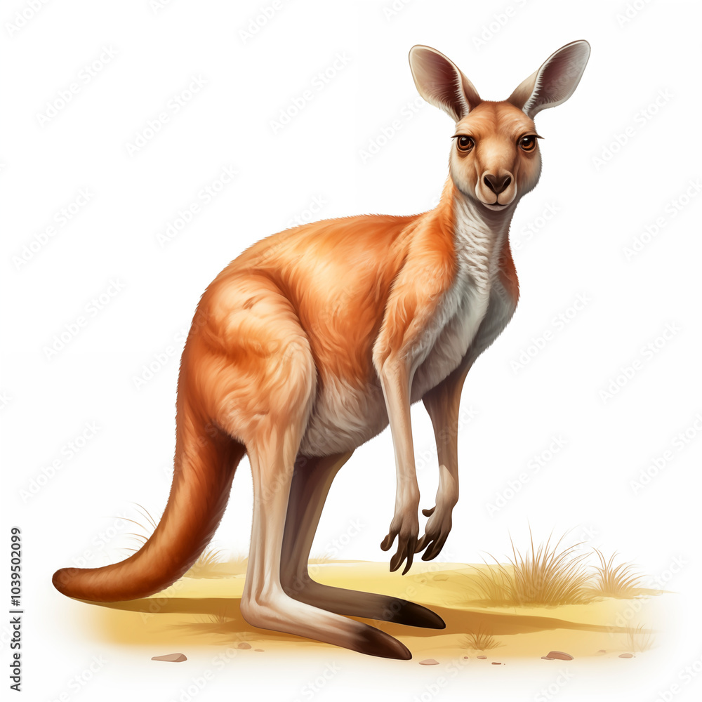 Fototapeta premium kangaroo on a white background background .vectors . Australia Day