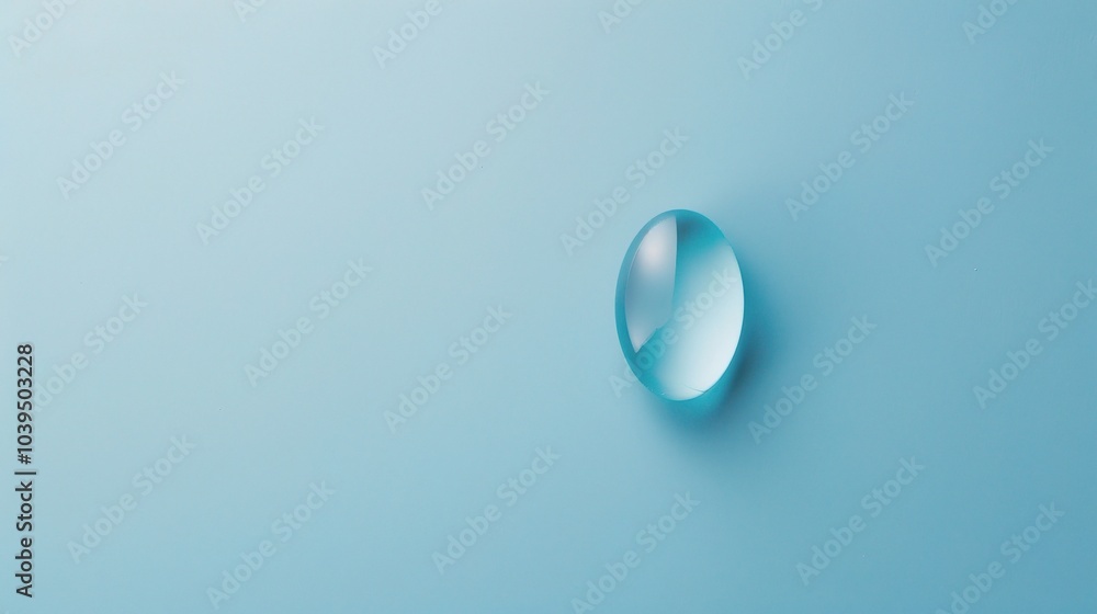 Blue medicine pill tablet float on blue background - a captivating and serene sight Blue medicine pill tablet float on blue background - a captivating and serene sight