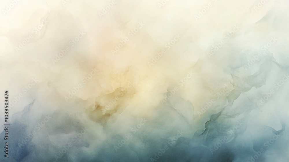 Naklejka premium Abstract watercolor background with soft, blended shades of blue, green, and yellow.