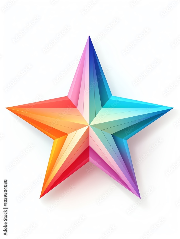 A star design featuring a gradient of colors, white background for a modern, artistic look. A star design featuring a gradient of colors, white background for a modern, artistic look.