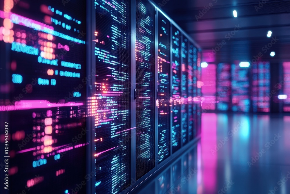 Client Server. Binary Code Representation of 3D Model Illustration Client Server. Binary Code Representation of 3D Model Illustration