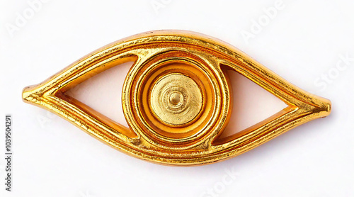 gold eye symbol isolated on white background