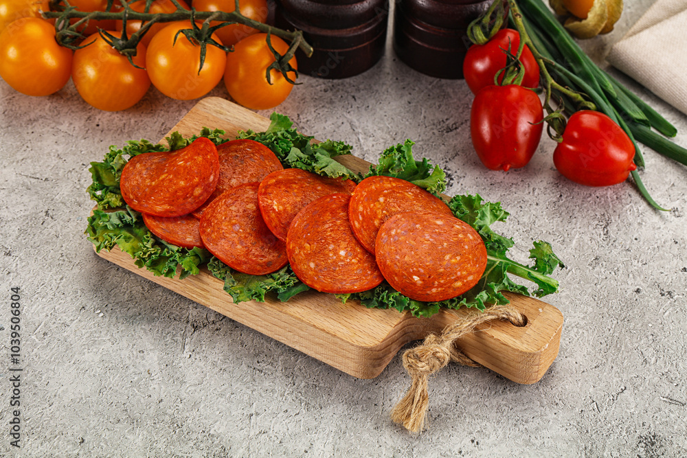 Spanish salami cured chorizo sausage Spanish salami cured chorizo sausage