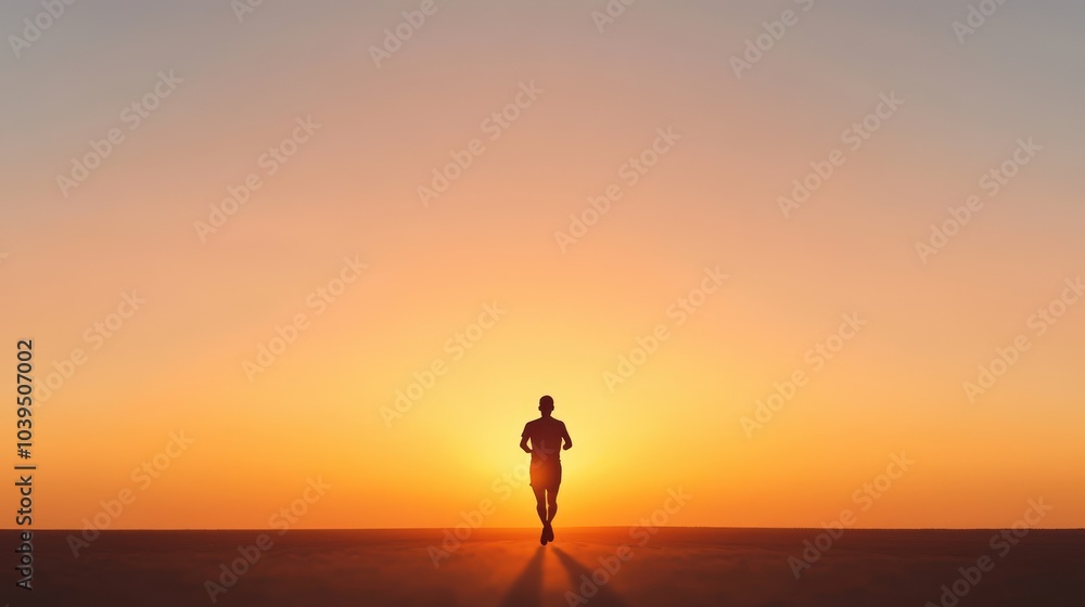 silhouette of person running at sunset silhouette of person running at sunset