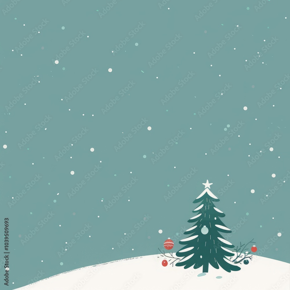 Christmas background with tree and snow illustration. Christmas background with tree and snow illustration.