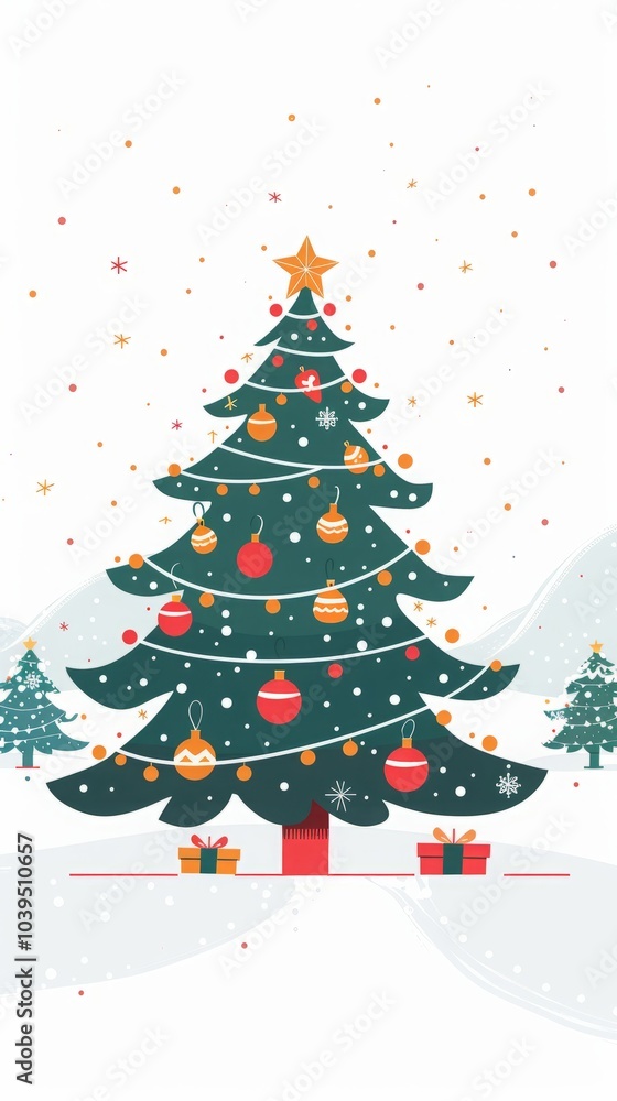 Christmas tree on white background illustration. Christmas tree on white background illustration.