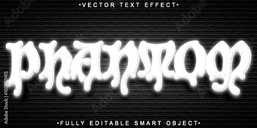 Graffiti Black and White Phantom Vector Fully Editable Smart Object Text Effect