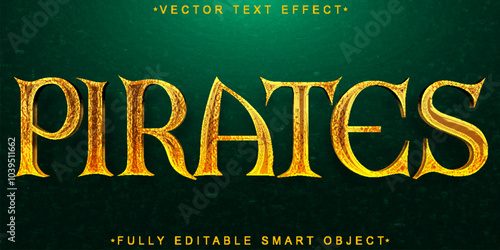 Pirate Vector Fully Editable Smart Object Text Effect