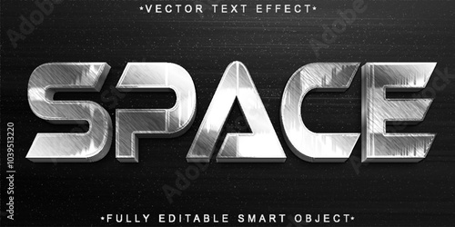 Silver Space Vector Fully Editable Smart Object Text Effect