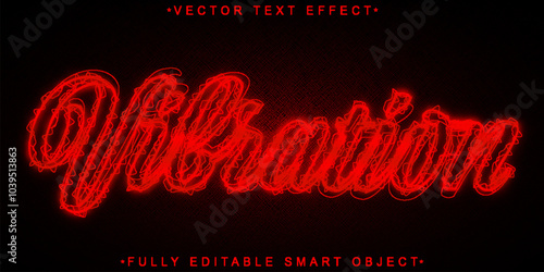 Red Vibration Vector Fully Editable Smart Object Text Effect